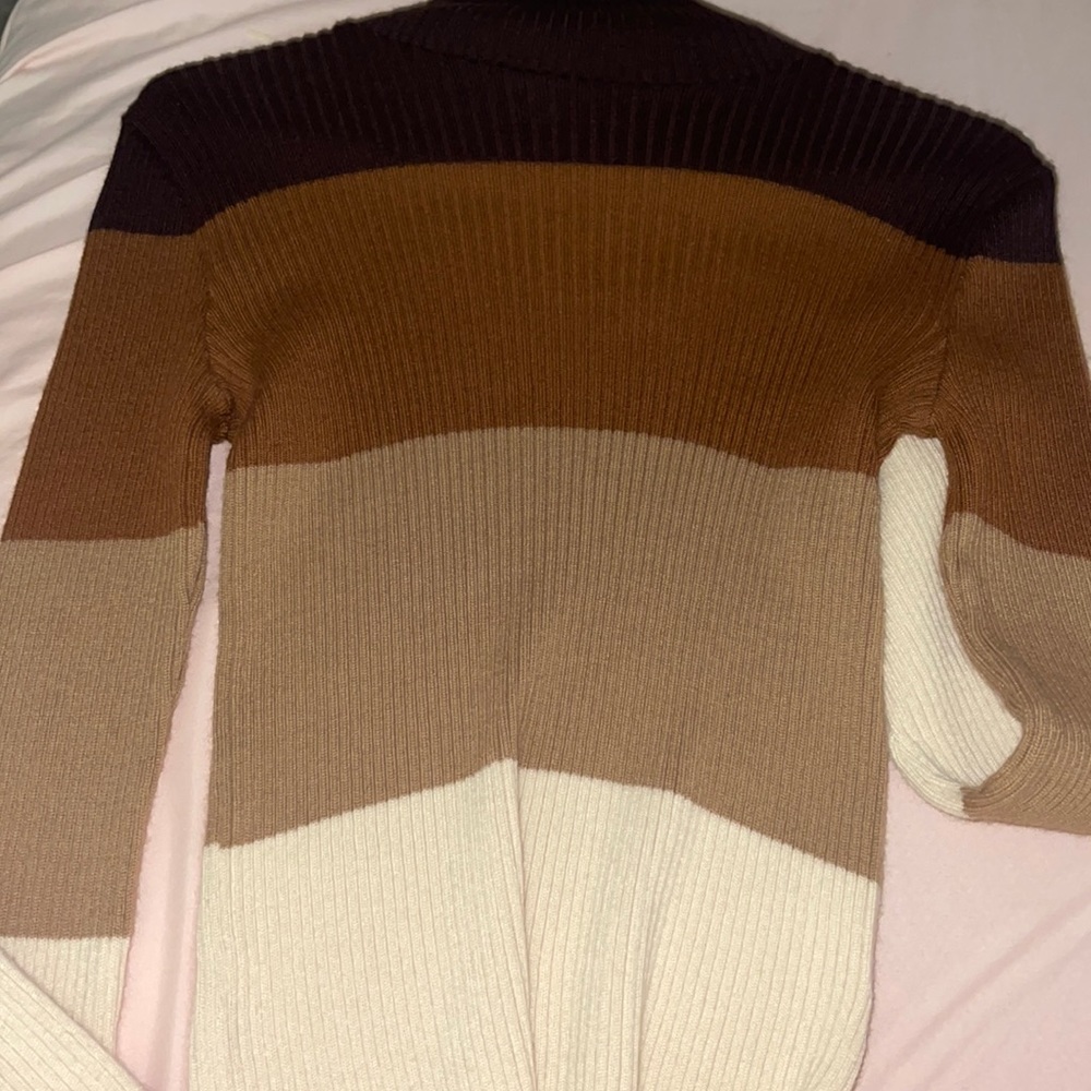 Long, Tight, colorful turtle neck sweater!